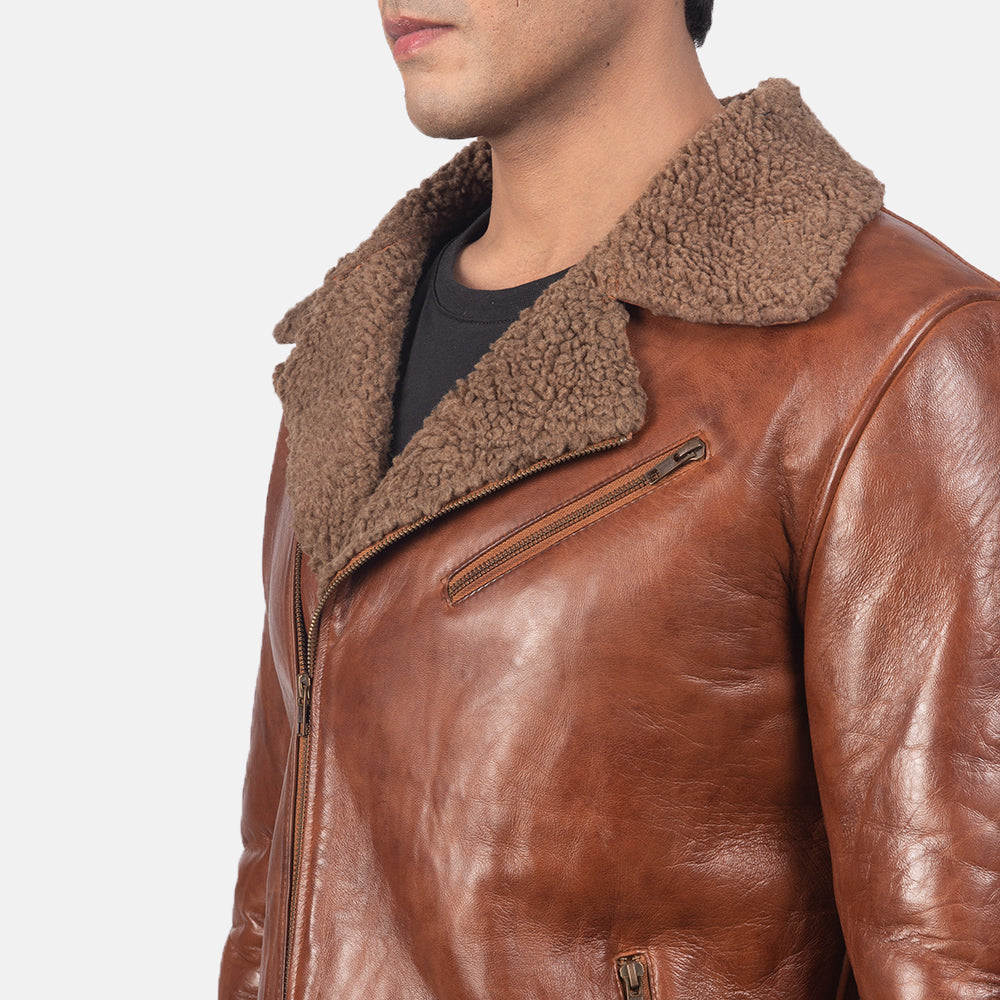 Mens real shearling jacket hot sale