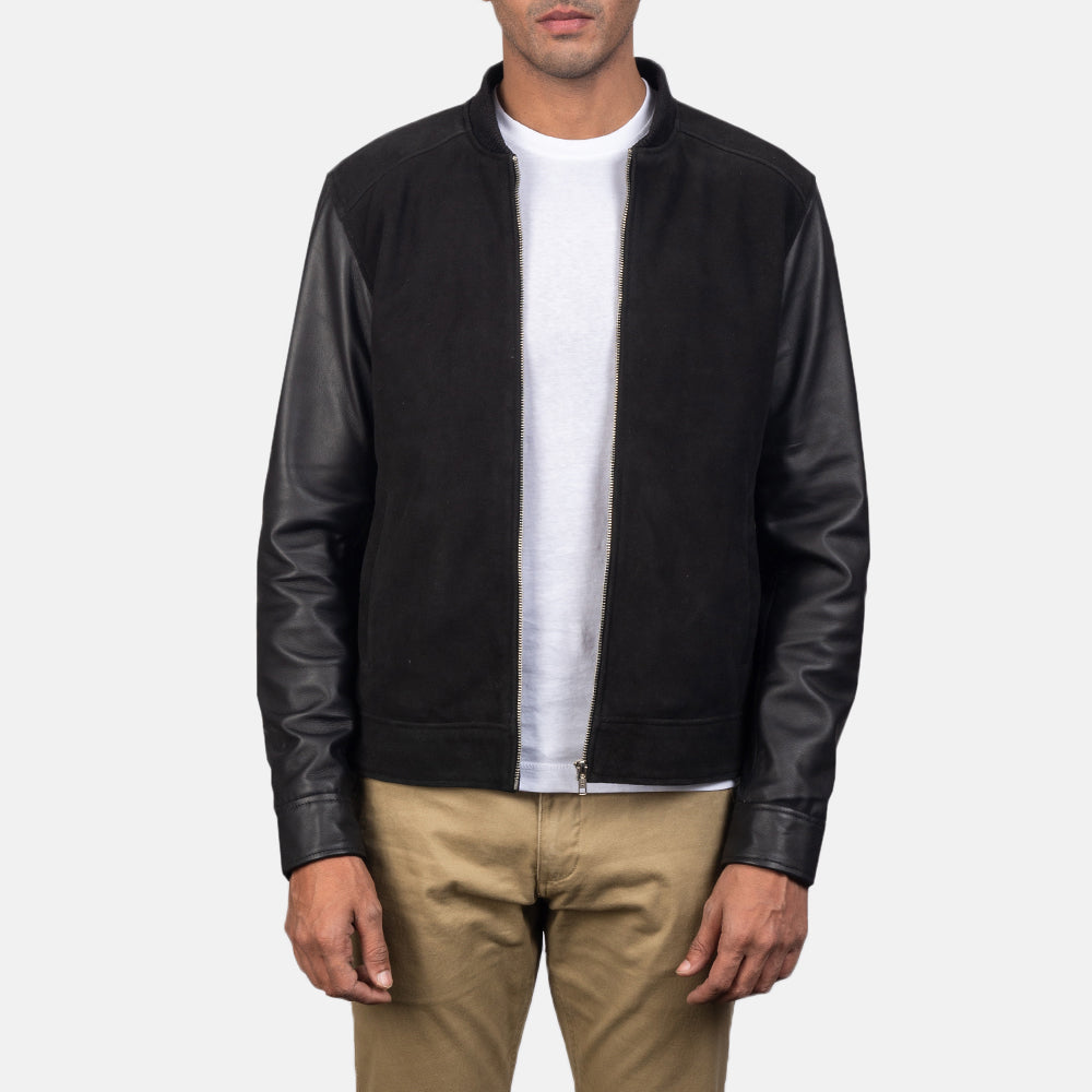 Men s Blain Black Hybrid Bomber Jacket The Jacket Maker