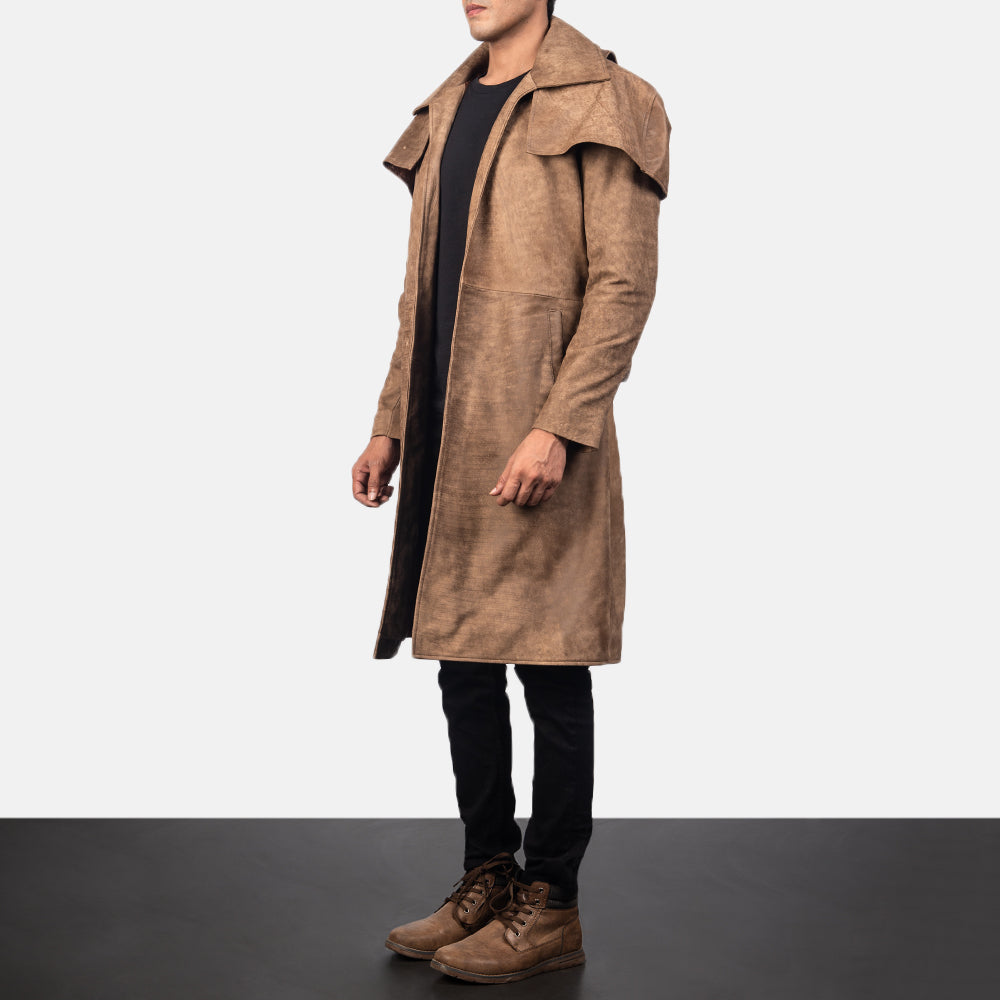 Leather duster jacket sales