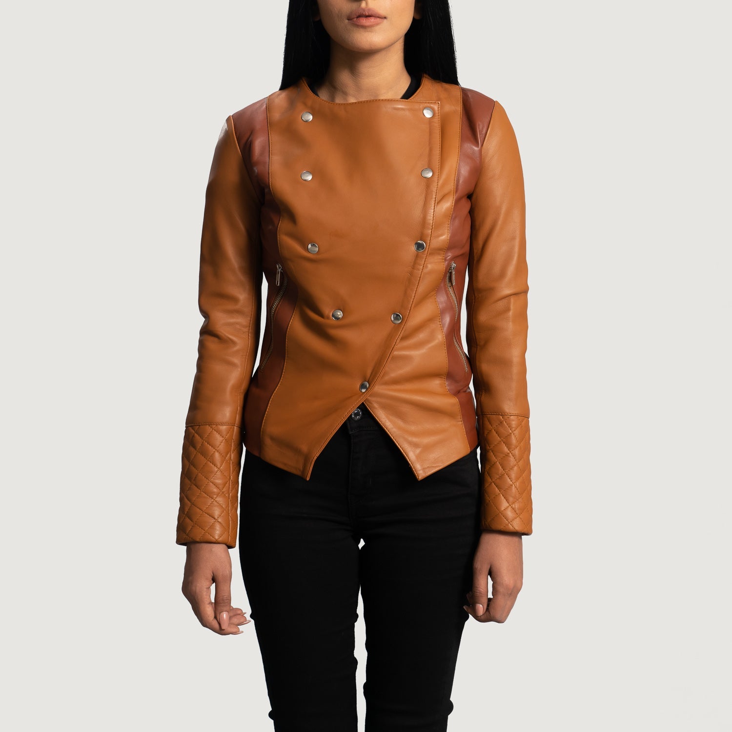 Tan leather jacket womens uk top