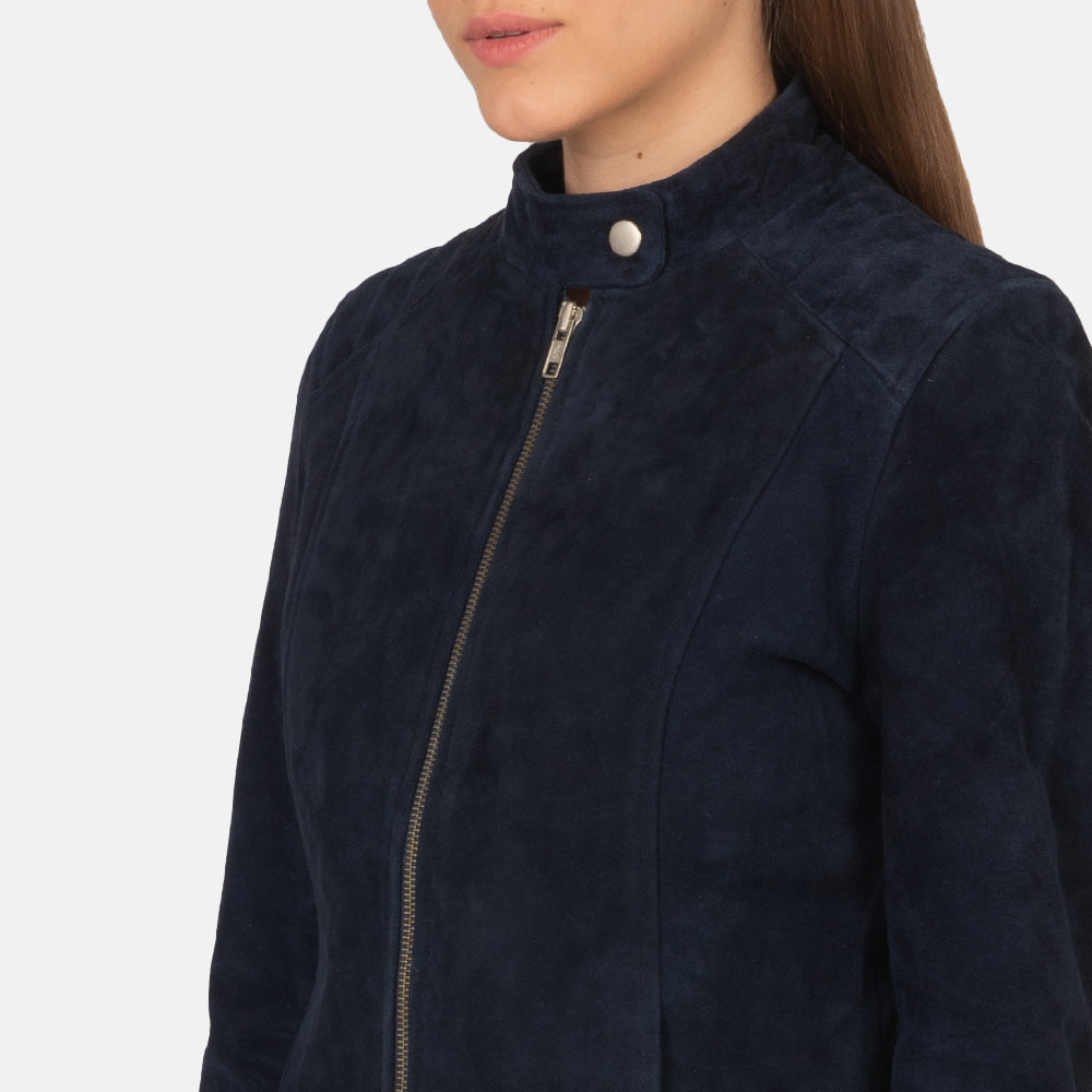 Ladies blue suede jacket online
