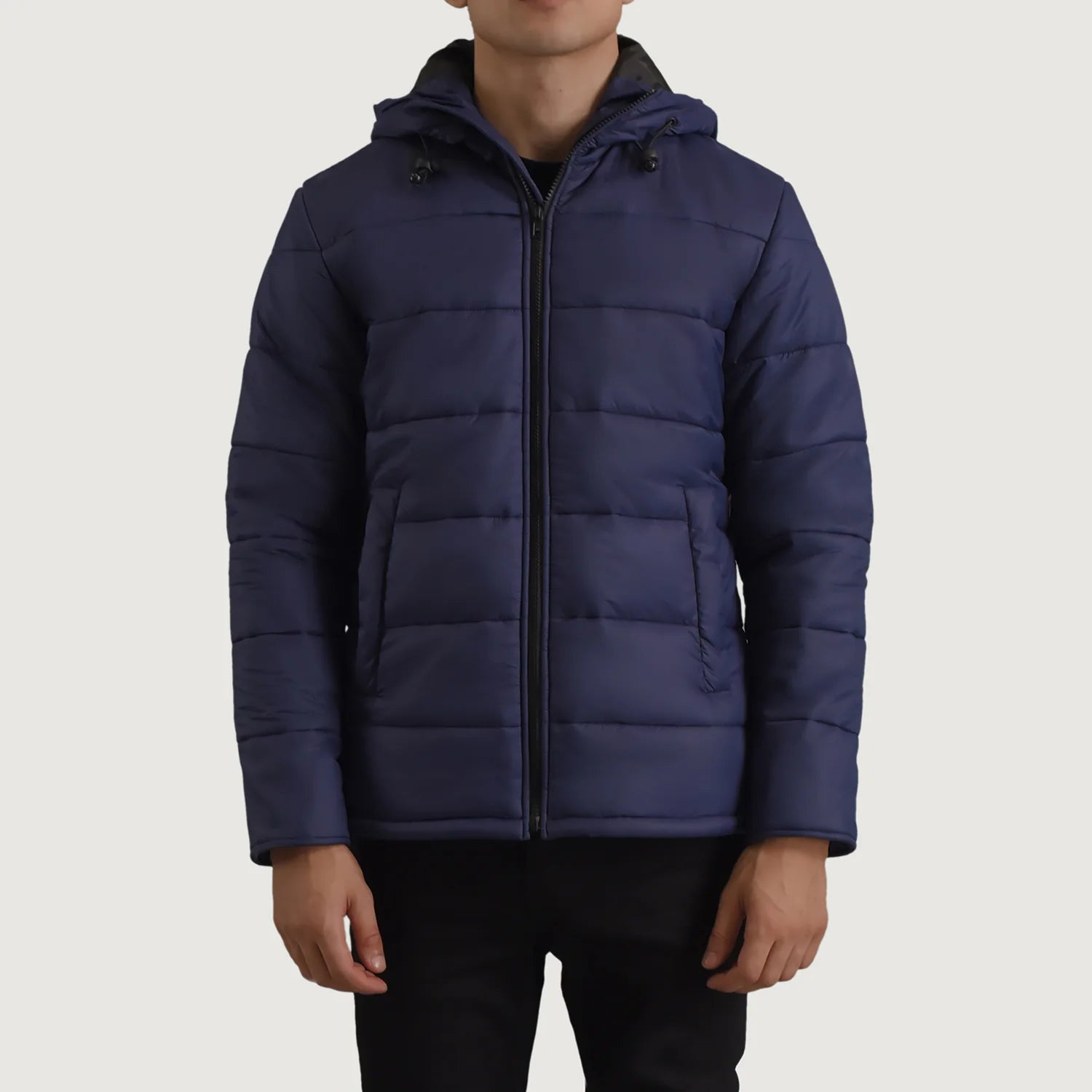 Tommy hilfiger stretch nylon hooded bomber jacket in navy online