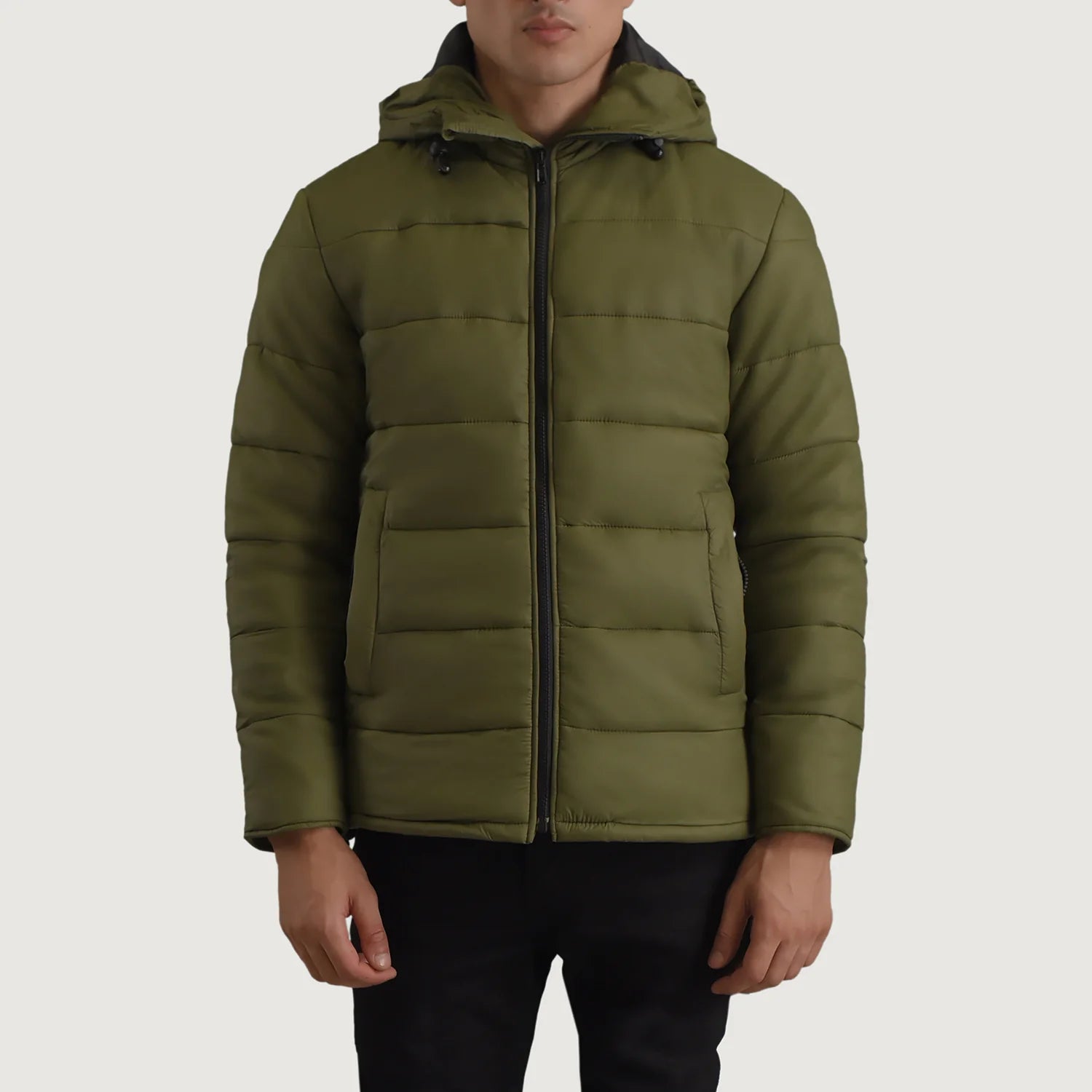 Mens green down jacket online
