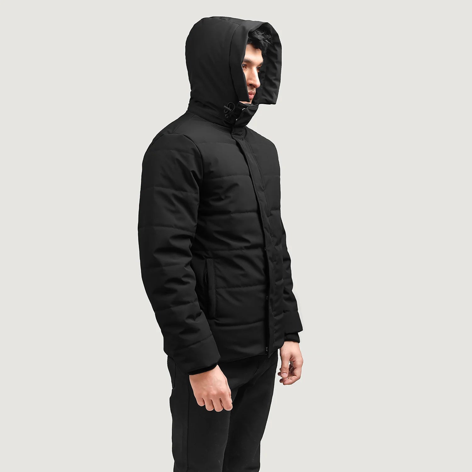 Exton Black Hooded Down Puffer Jacket