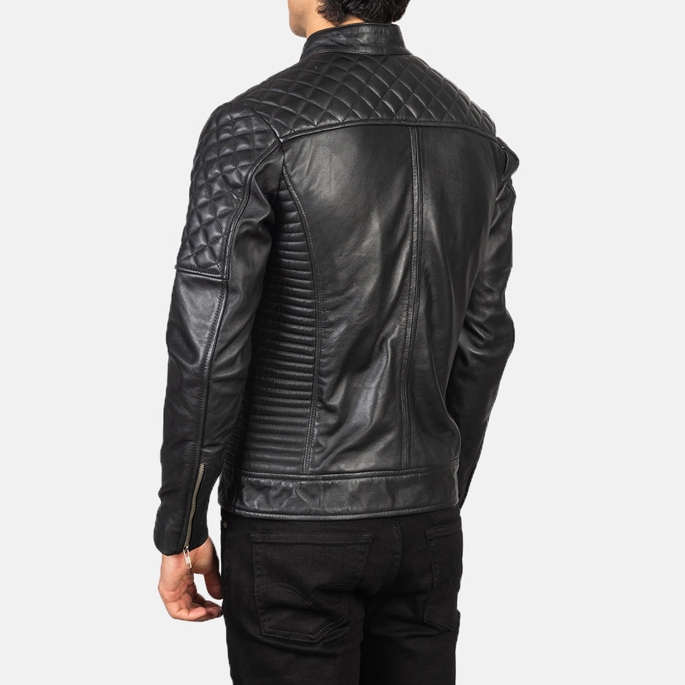 Quilted leather motorcycle jacket on sale