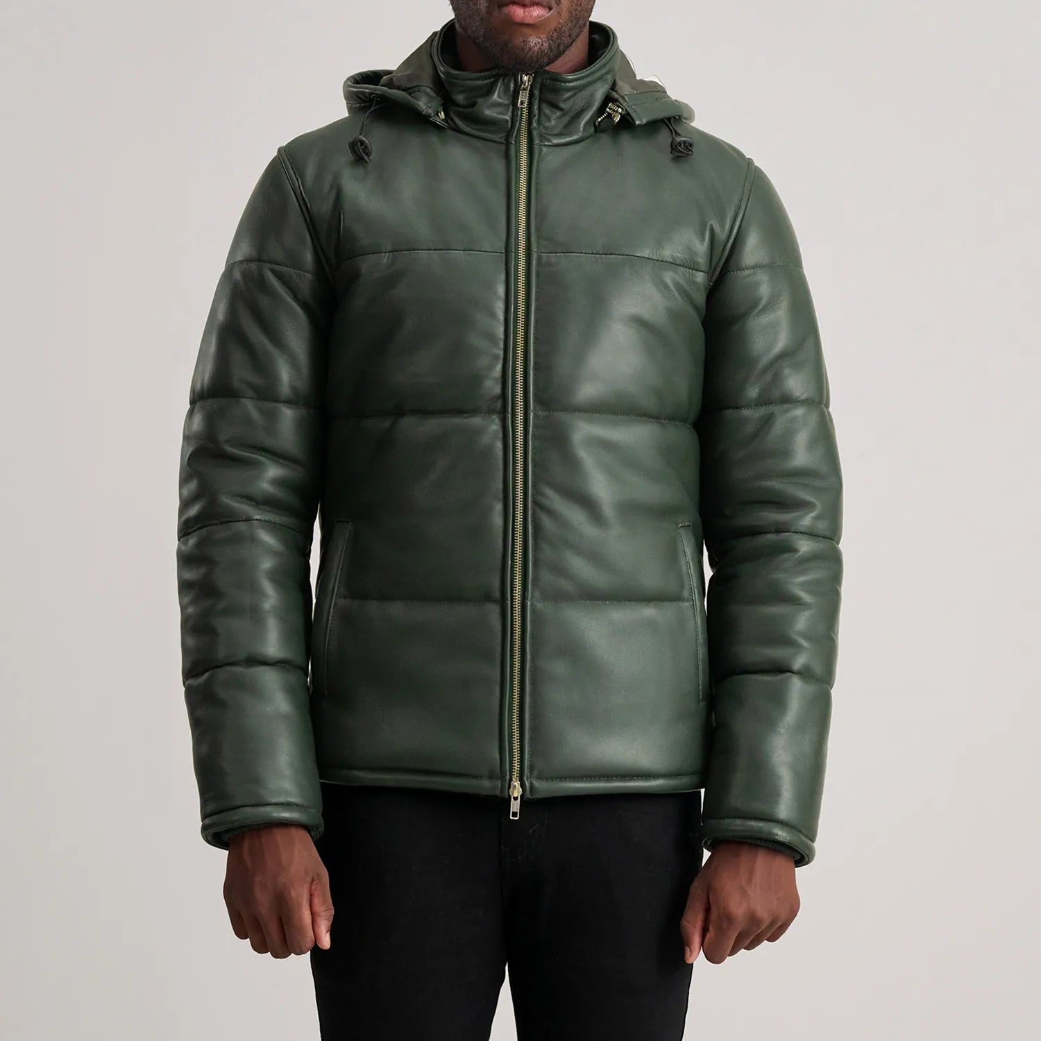 Gordon Green Hooded Leather Puffer Jacket - The Jacket Maker