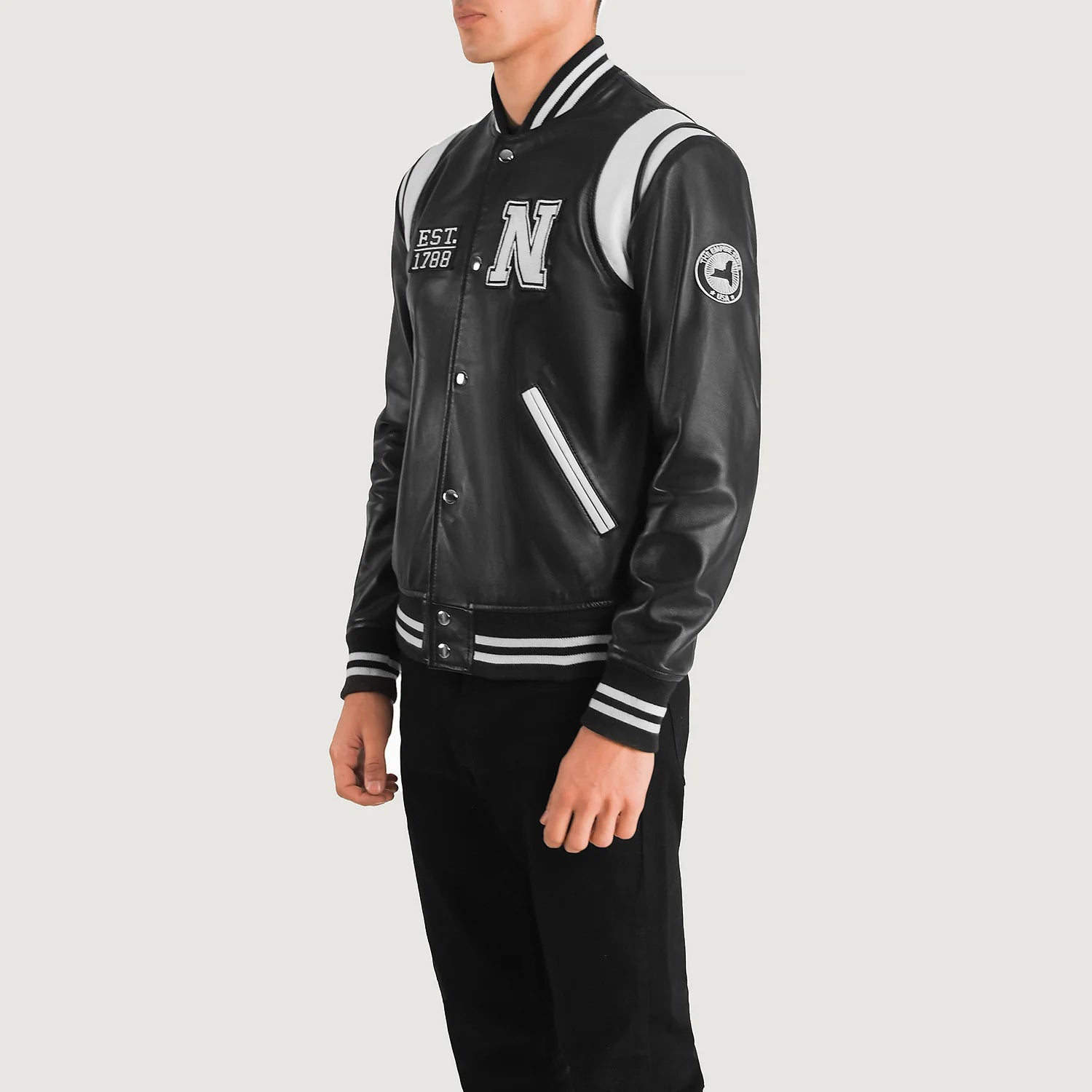 Varsity leather top