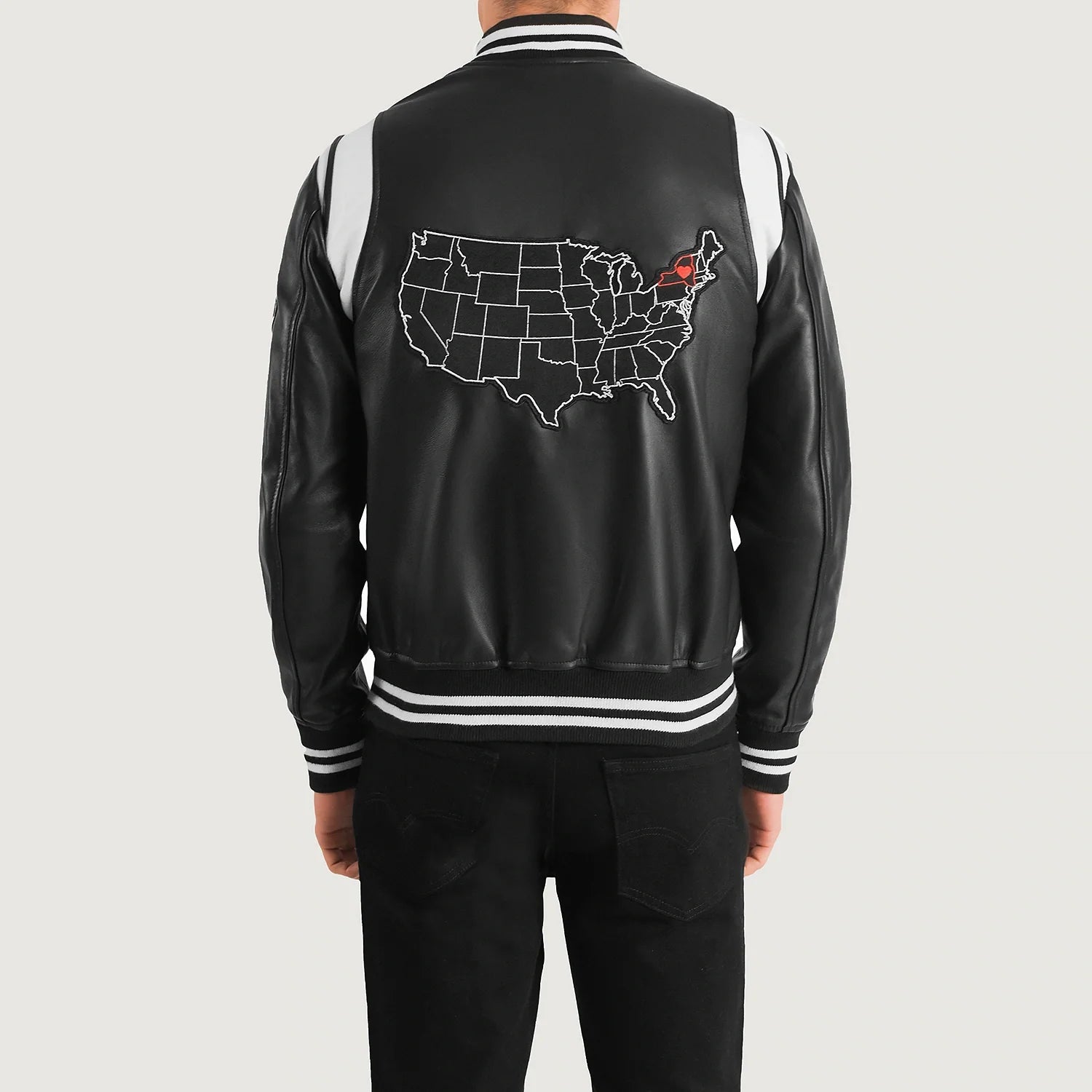 Liberte New York Black Leather Varsity Jacket For Men – The Jacket