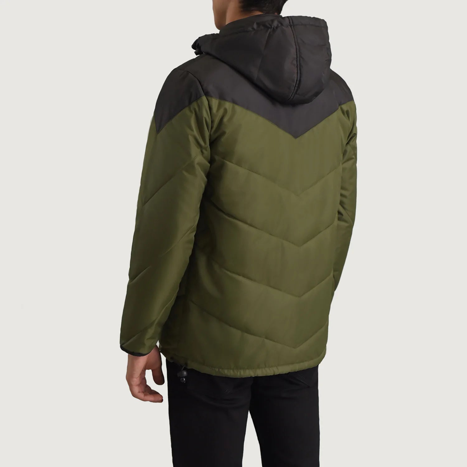 Green and black puffer jacket shop
