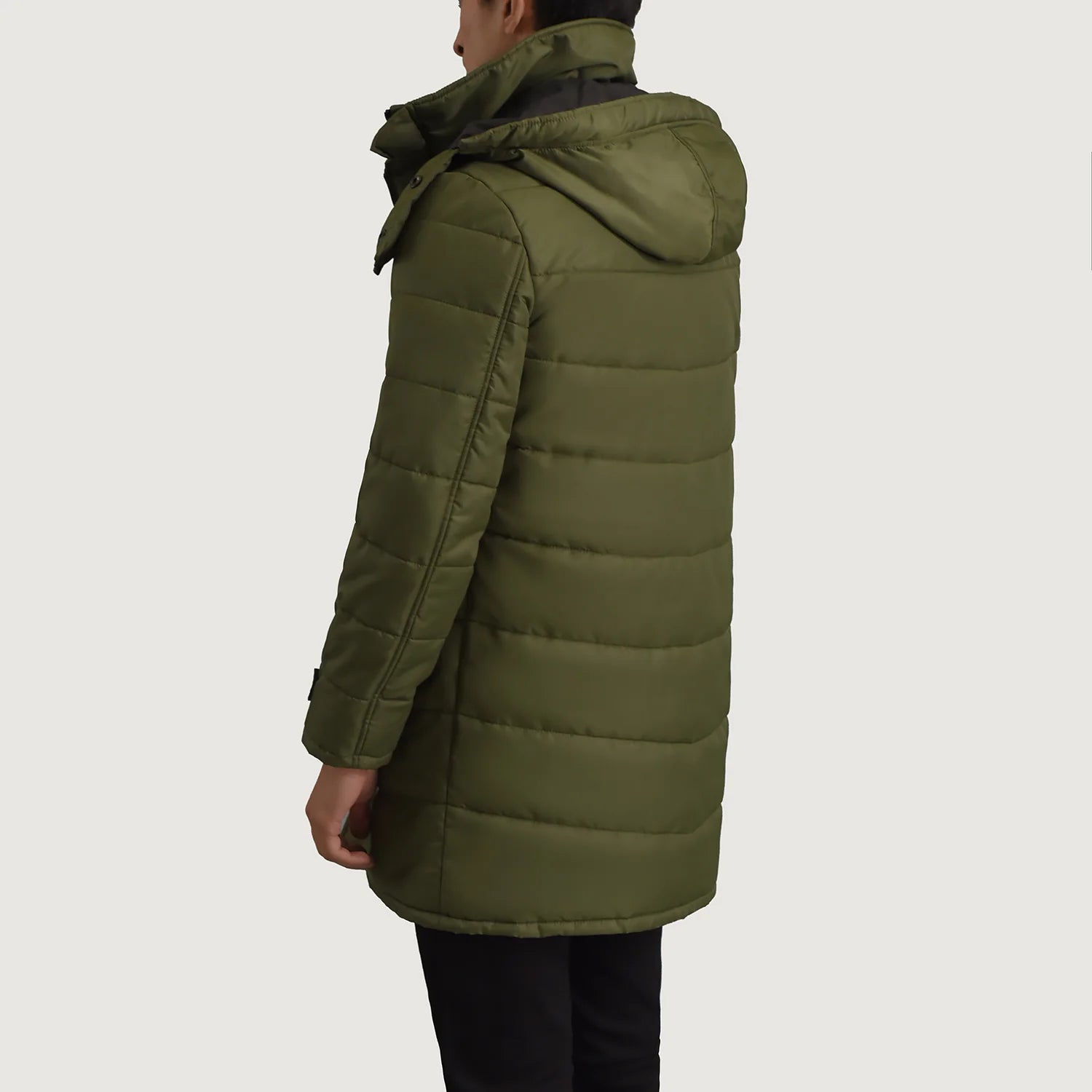 Green hooded parka top