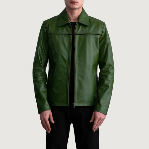 ジャケット・アウター 70s Leather Jacket Green Men_s_Mystical_Green_Leather_J