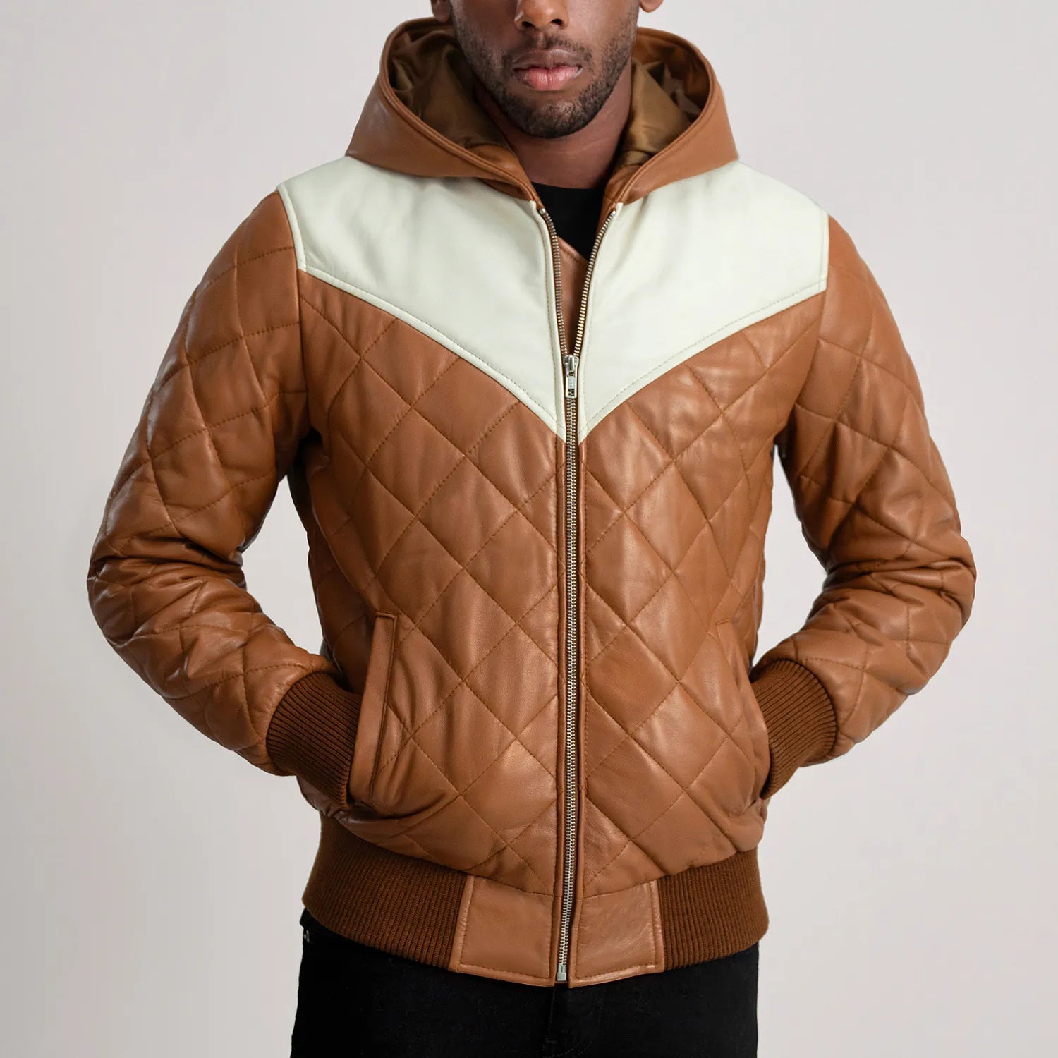 Tan bubble jacket deals