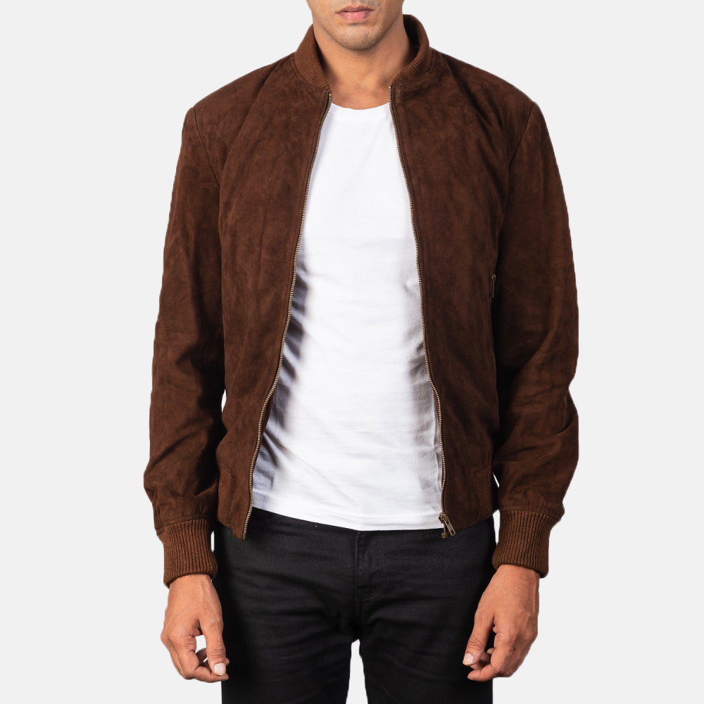 Mens suede baseball jacket online
