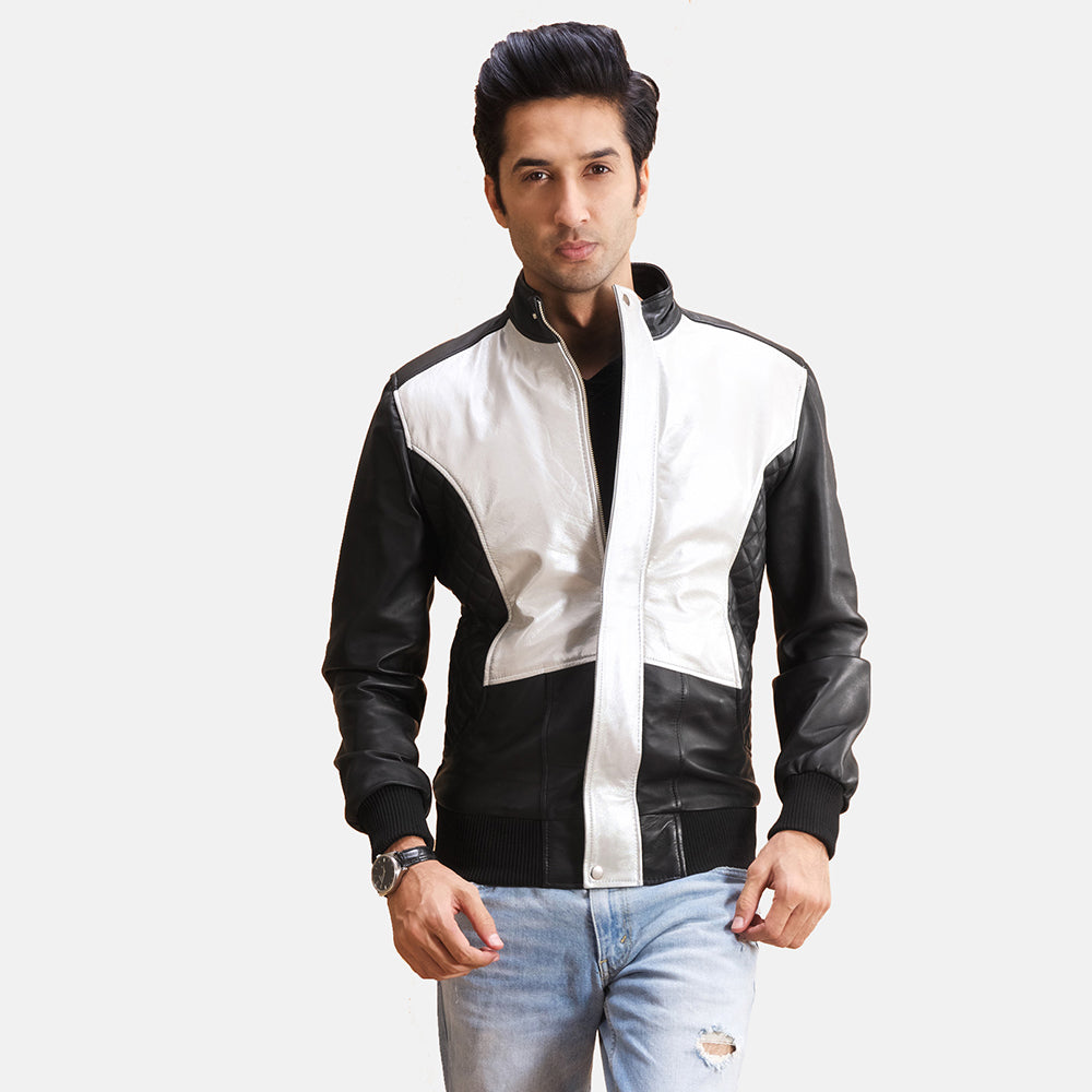 Mens silver bomber jacket clearance