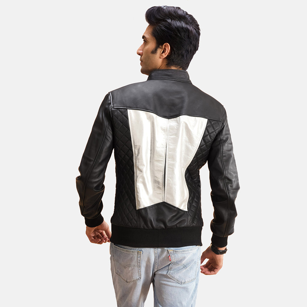 Mens silver bomber jacket sale