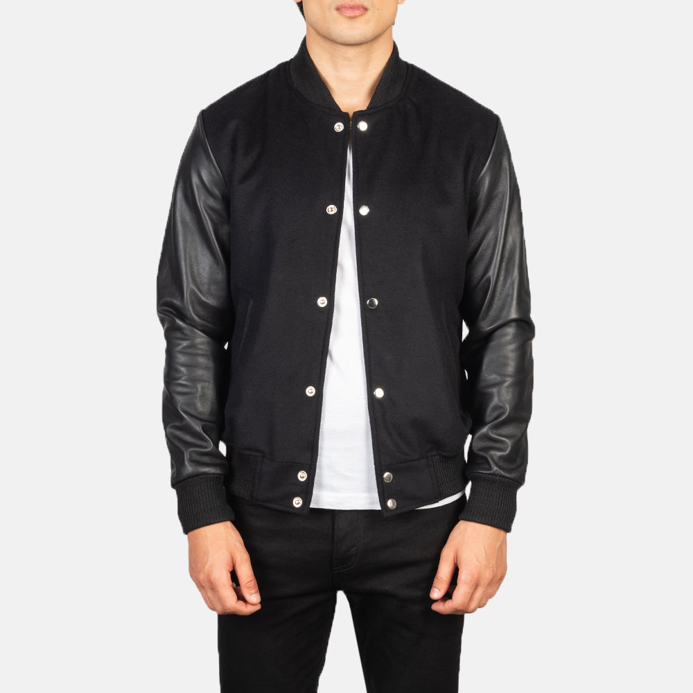 Varsity jacket black on sale