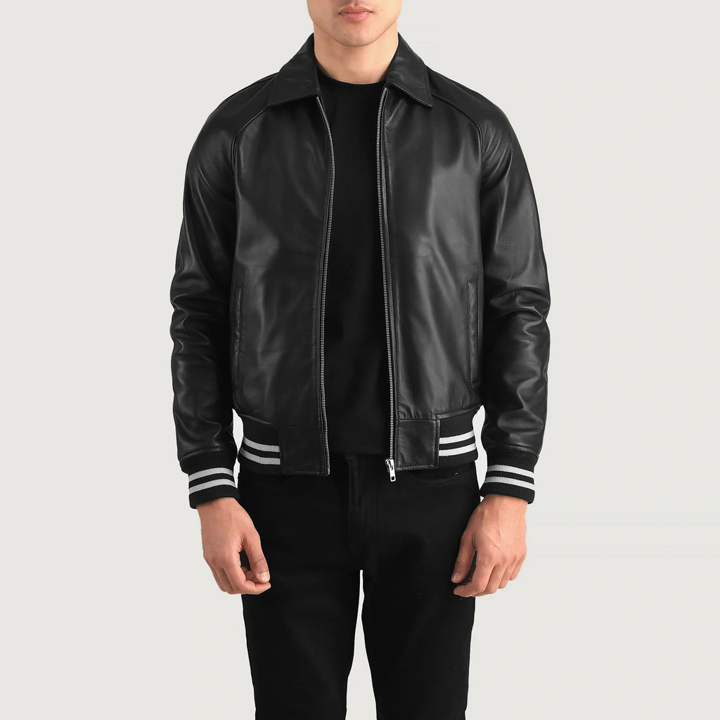 Varsity leather jacket customized on sale