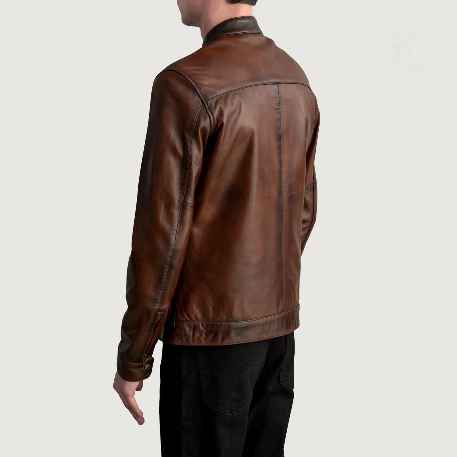 Zen Distressed Brown Leather Biker Jacket For Men – The Jacket Maker
