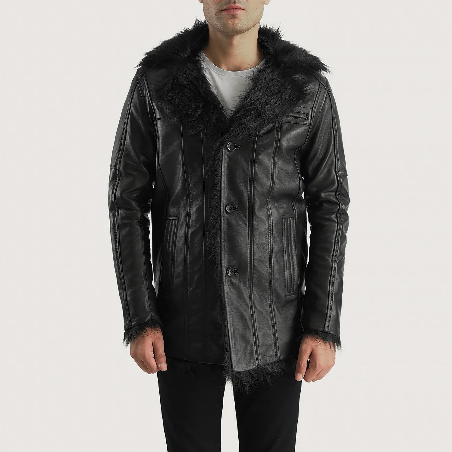 Mens real fur lined coats hotsell