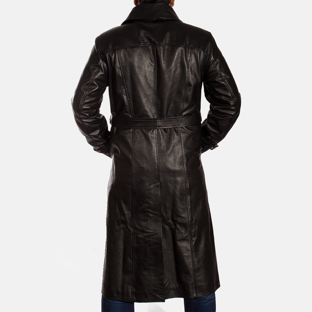 Men's Hooligan Black Leather Trench Coat – The Jacket Maker