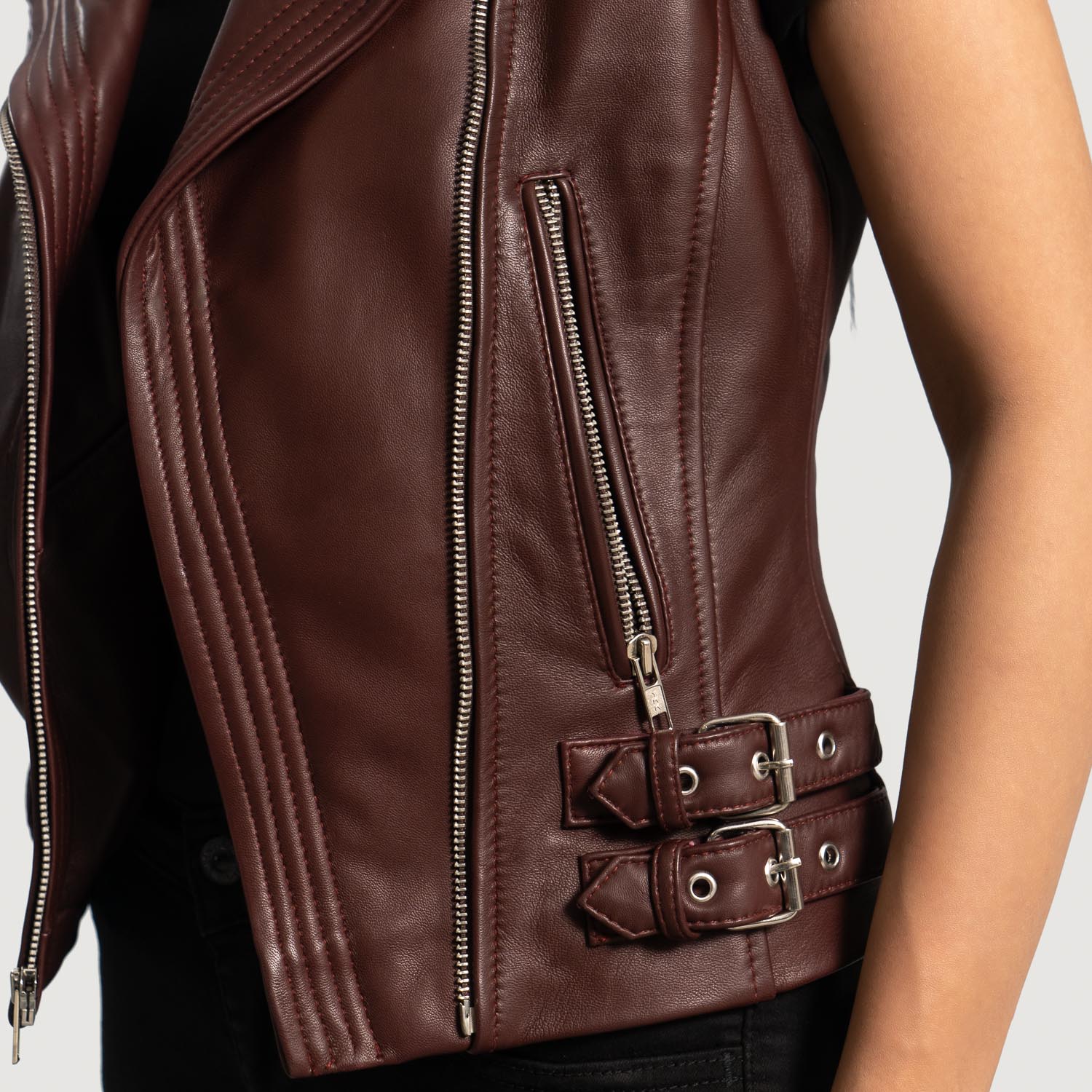 Maroon leather vest Clearance