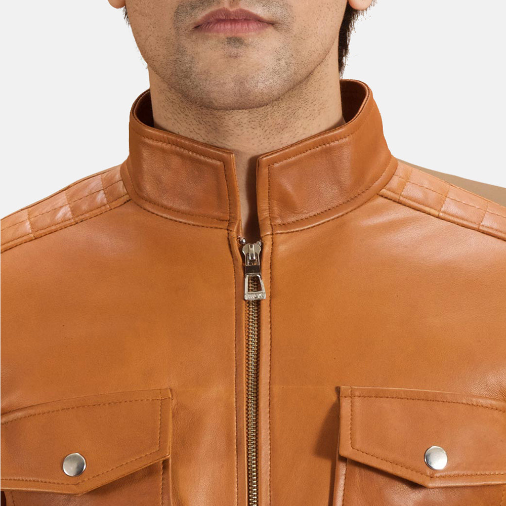 Michael kors tan leather jacket deals