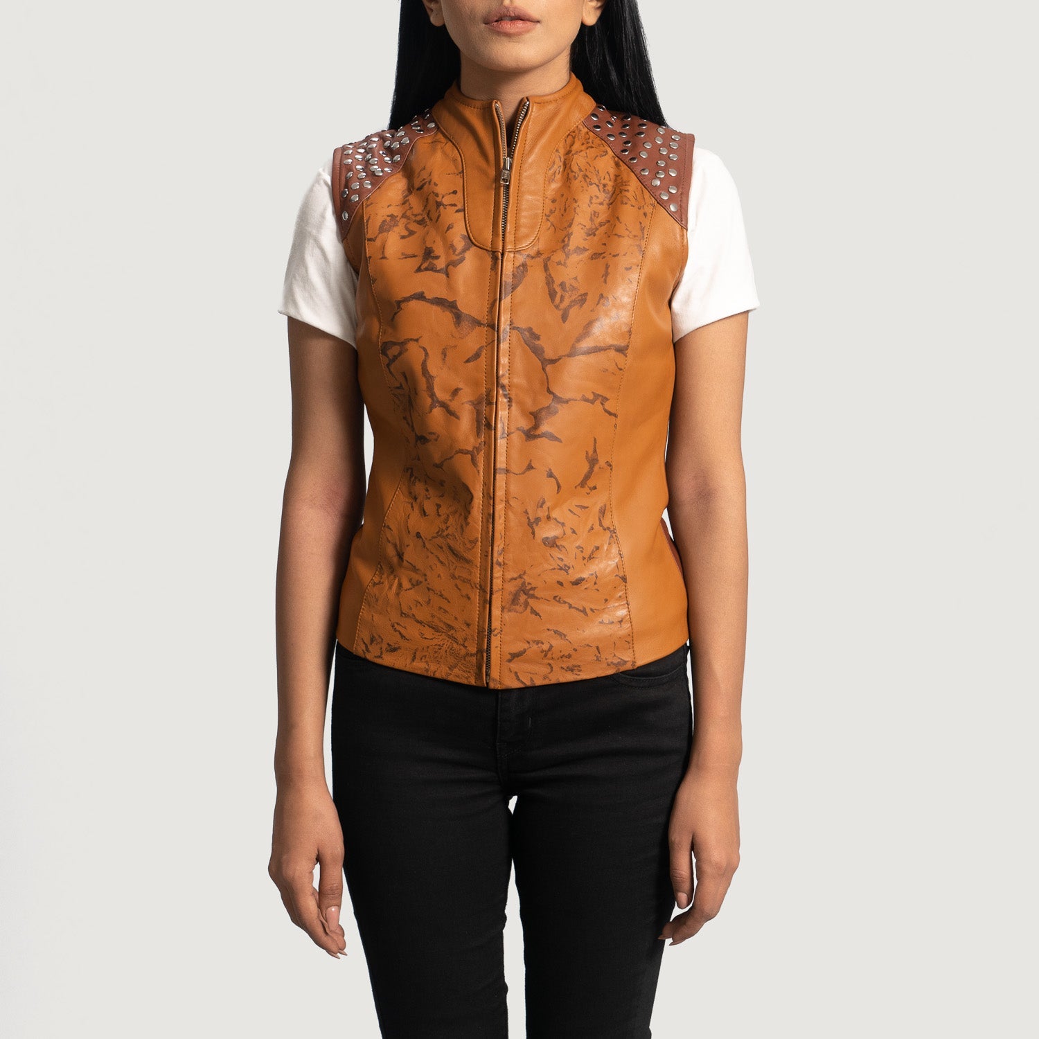 Womens leather vests for sale discount