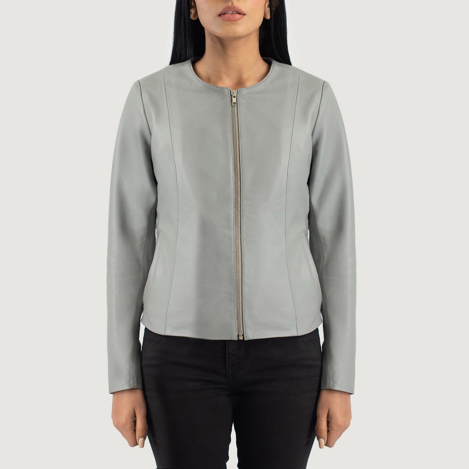 Grey Leather Jackets For Women Buy Women s Grey Leather Jackets in UK The Jacket Maker