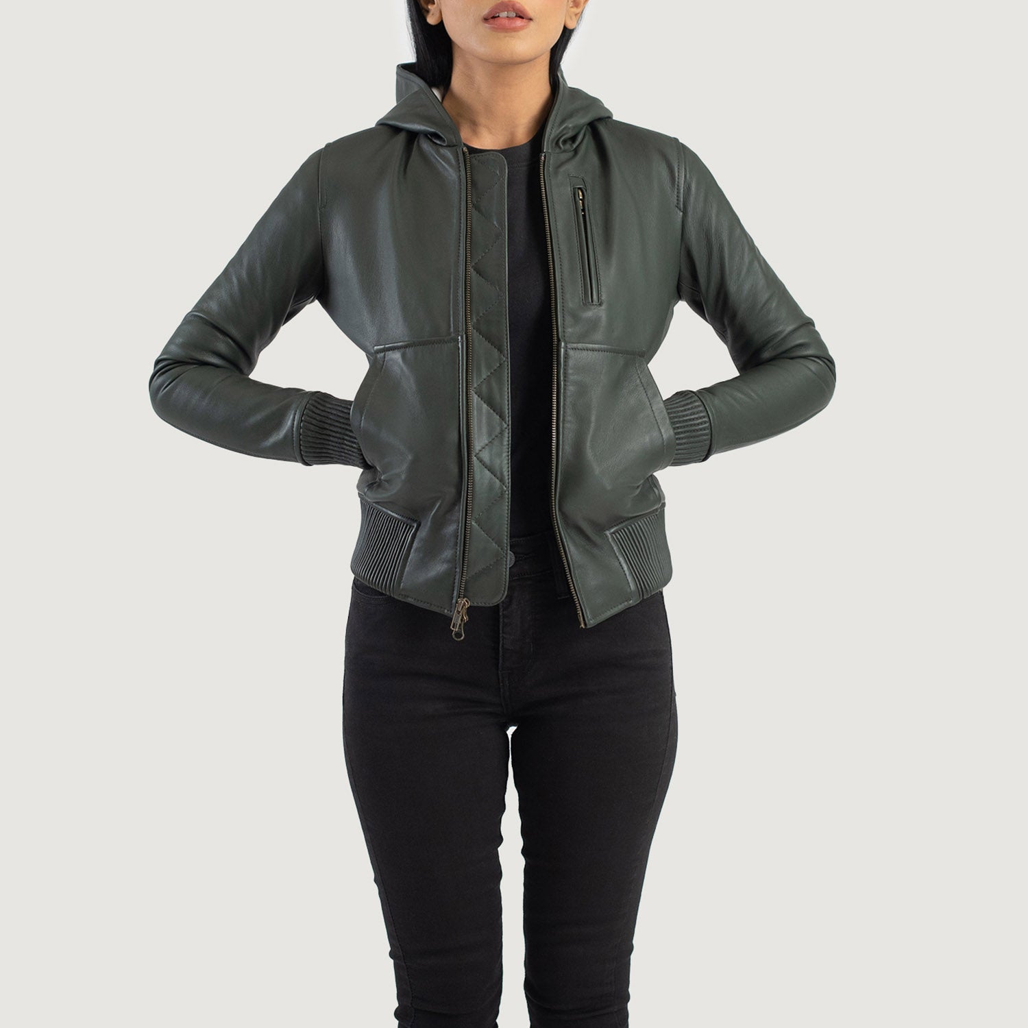 Womens long bomber jacket sale