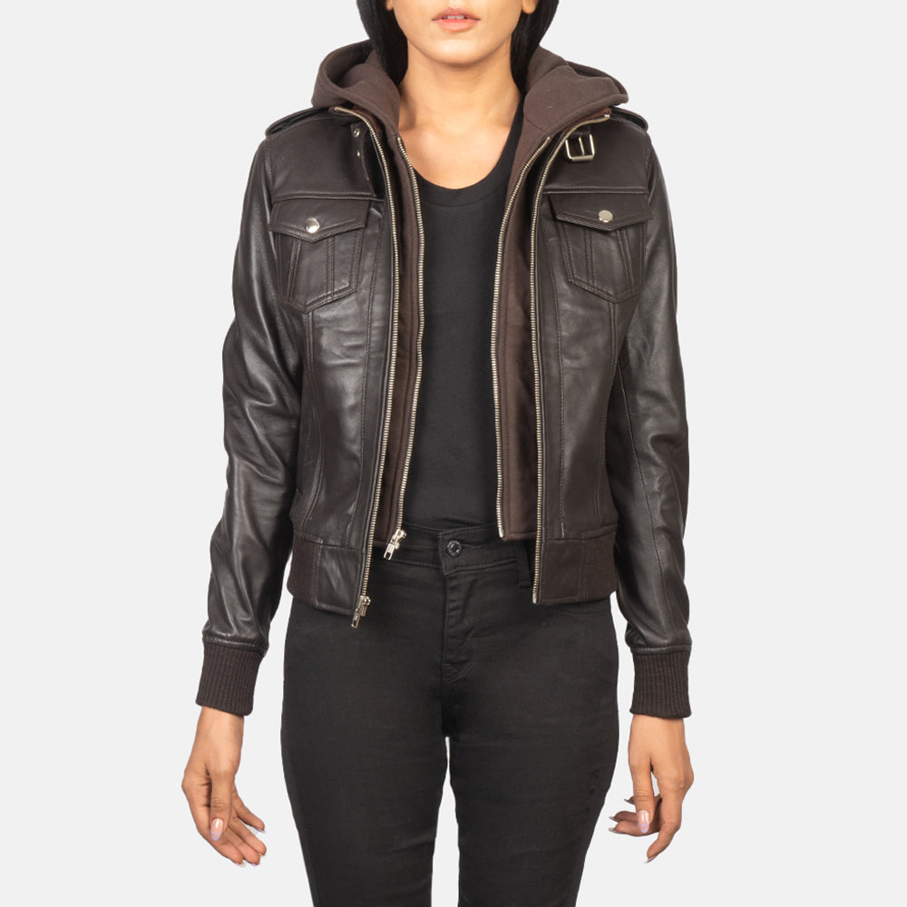 Womens leather flight jacket deals