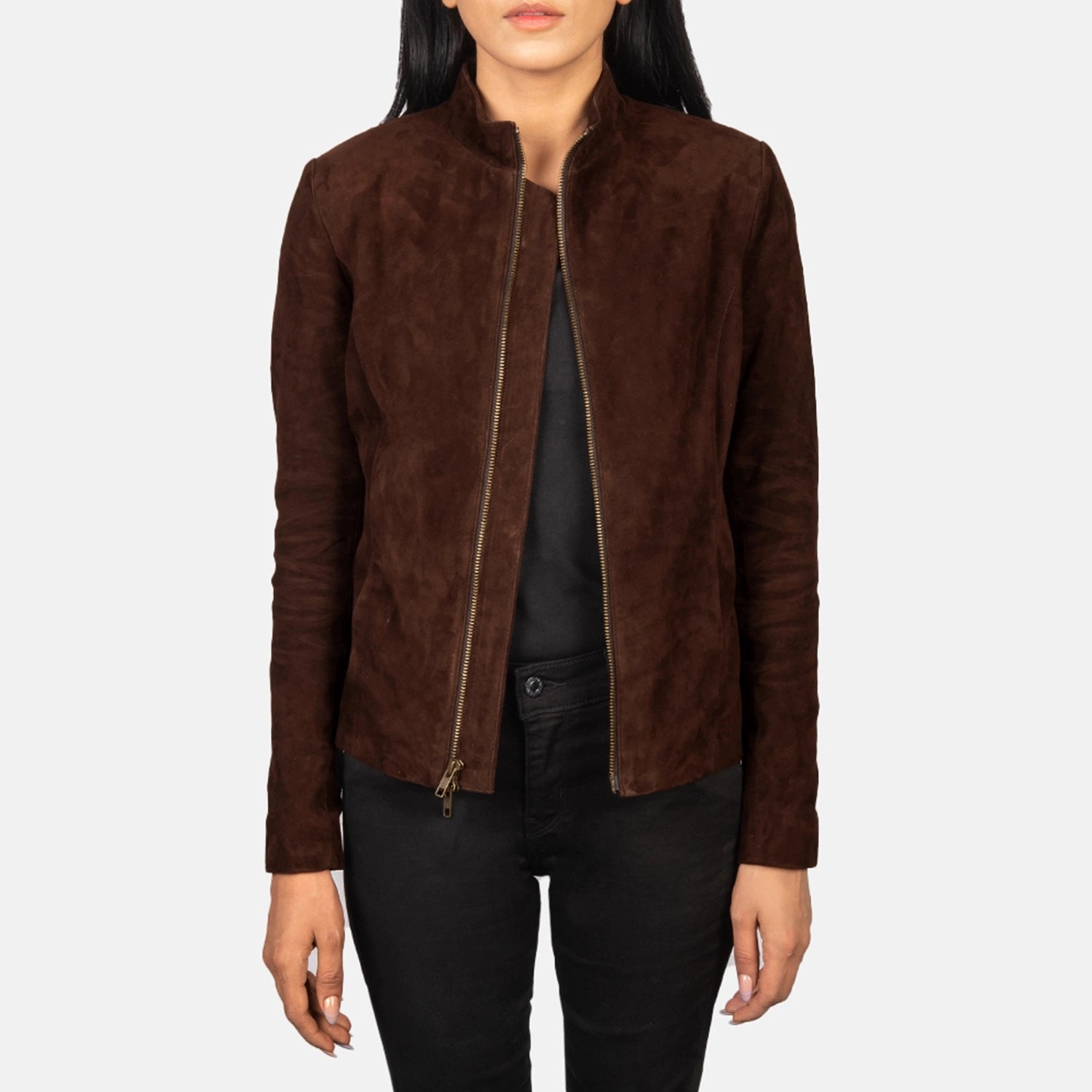 Women's goatskin leather jacket hot sale