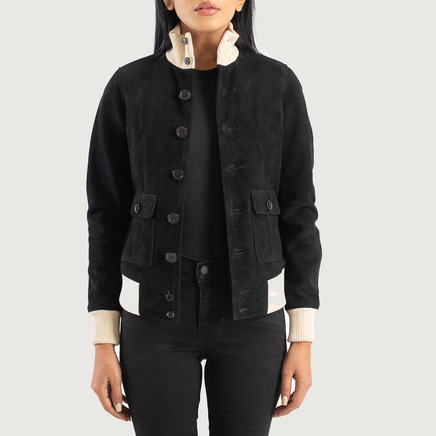 Black suede jacket womens uk hotsell