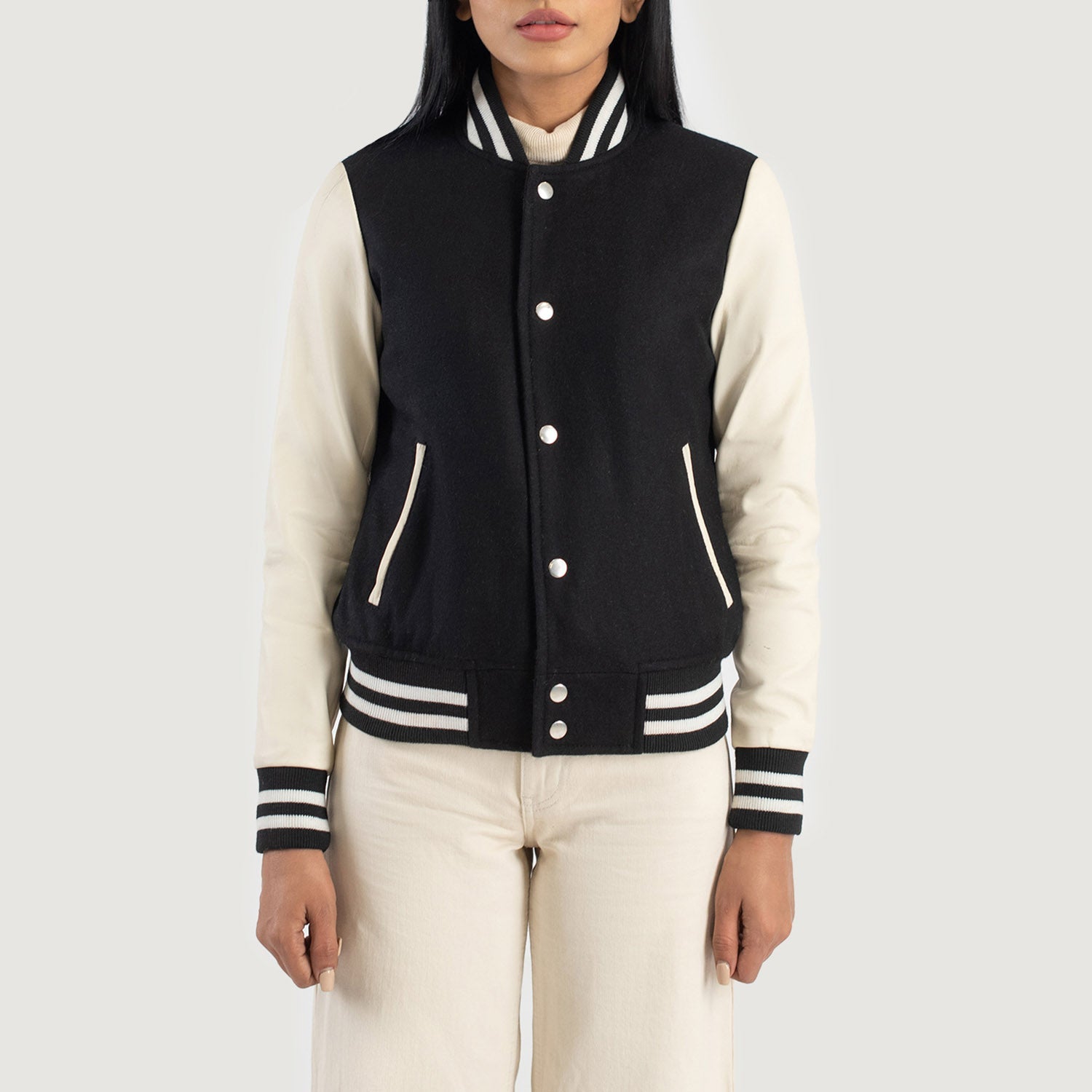 Black letterman jacket womens online