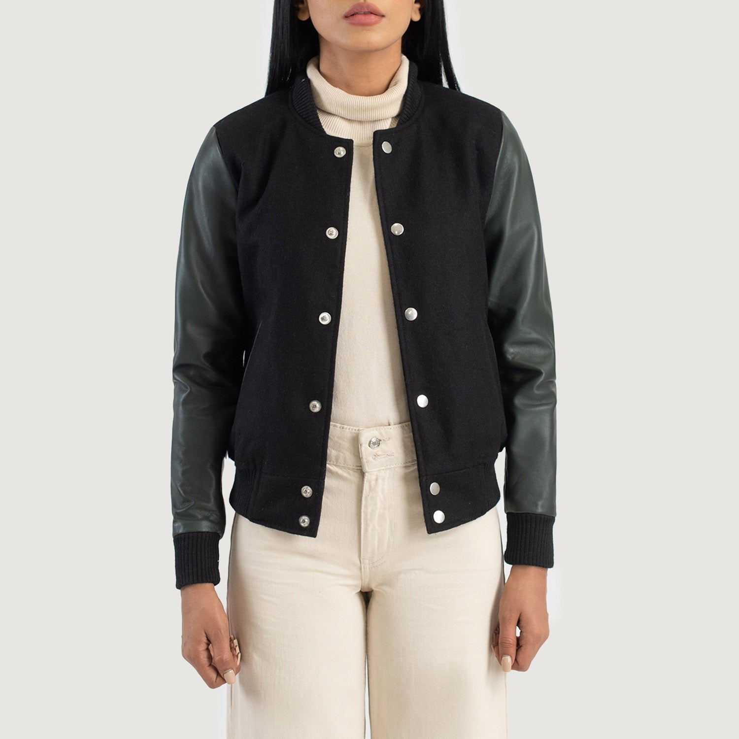 Black and green varsity jacket outlet