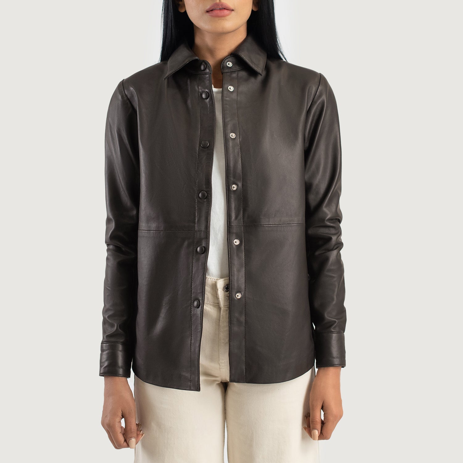 Leather shirt womens uk store