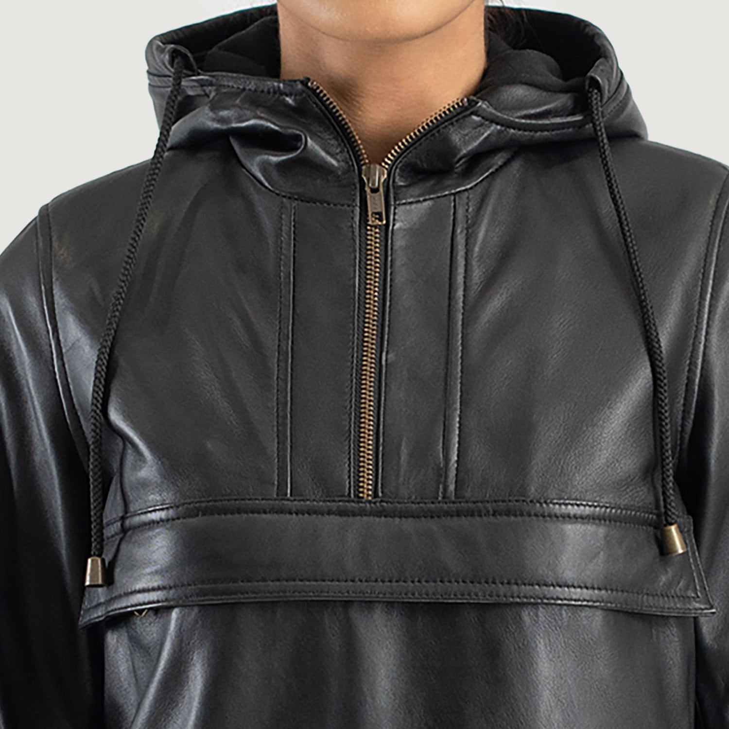 Leather pullover jacket cheap