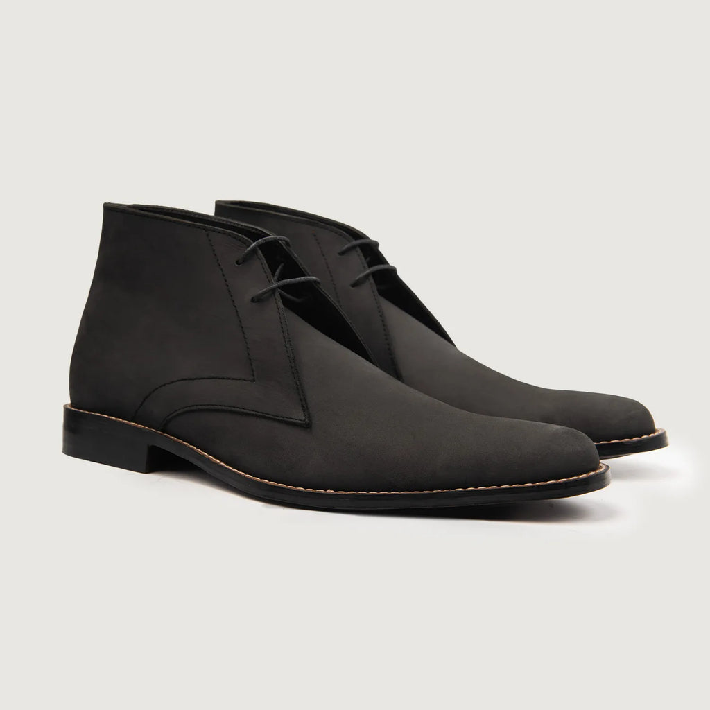 Corry Chukka Black Leather Boots For Men The Jacket Maker