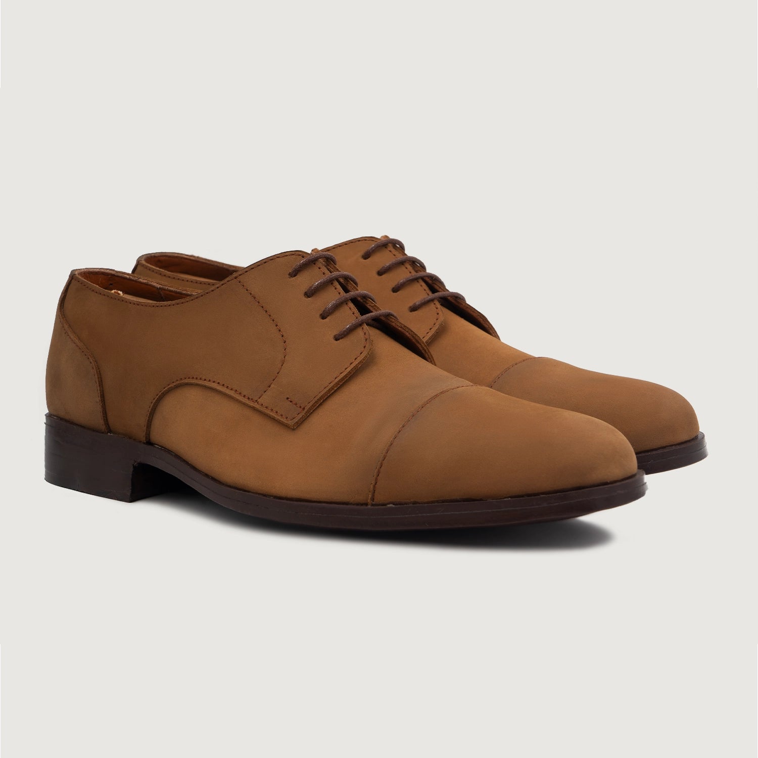 Attorney Derby Brown Nubuck Leather Shoes For Men The Jacket Maker