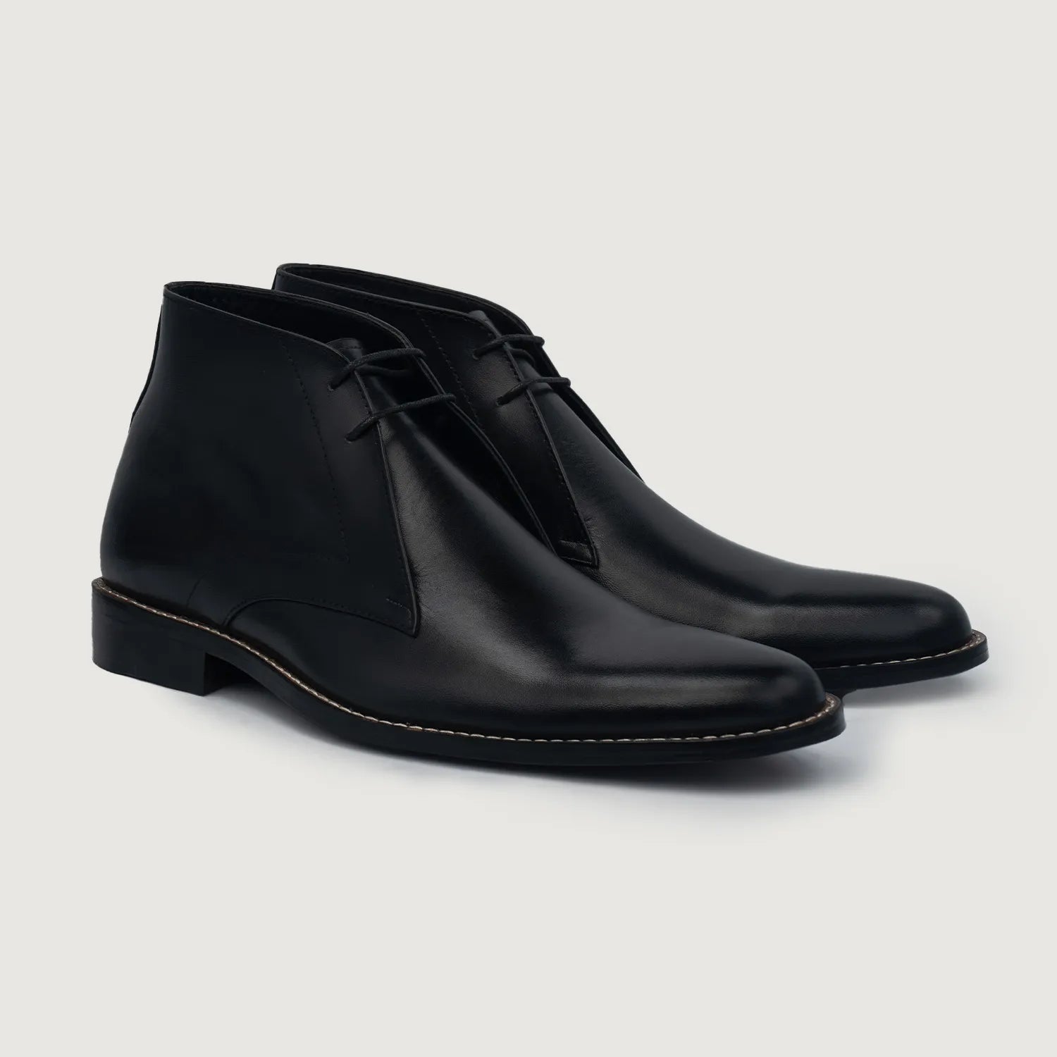 Black leather chukka boots shop