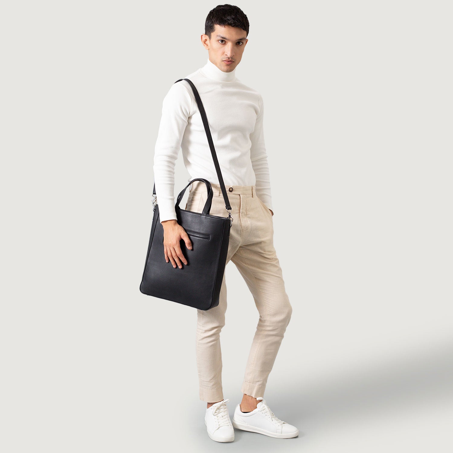 The Poet Black Leather Tote Bag For Men Women The Jacket Maker