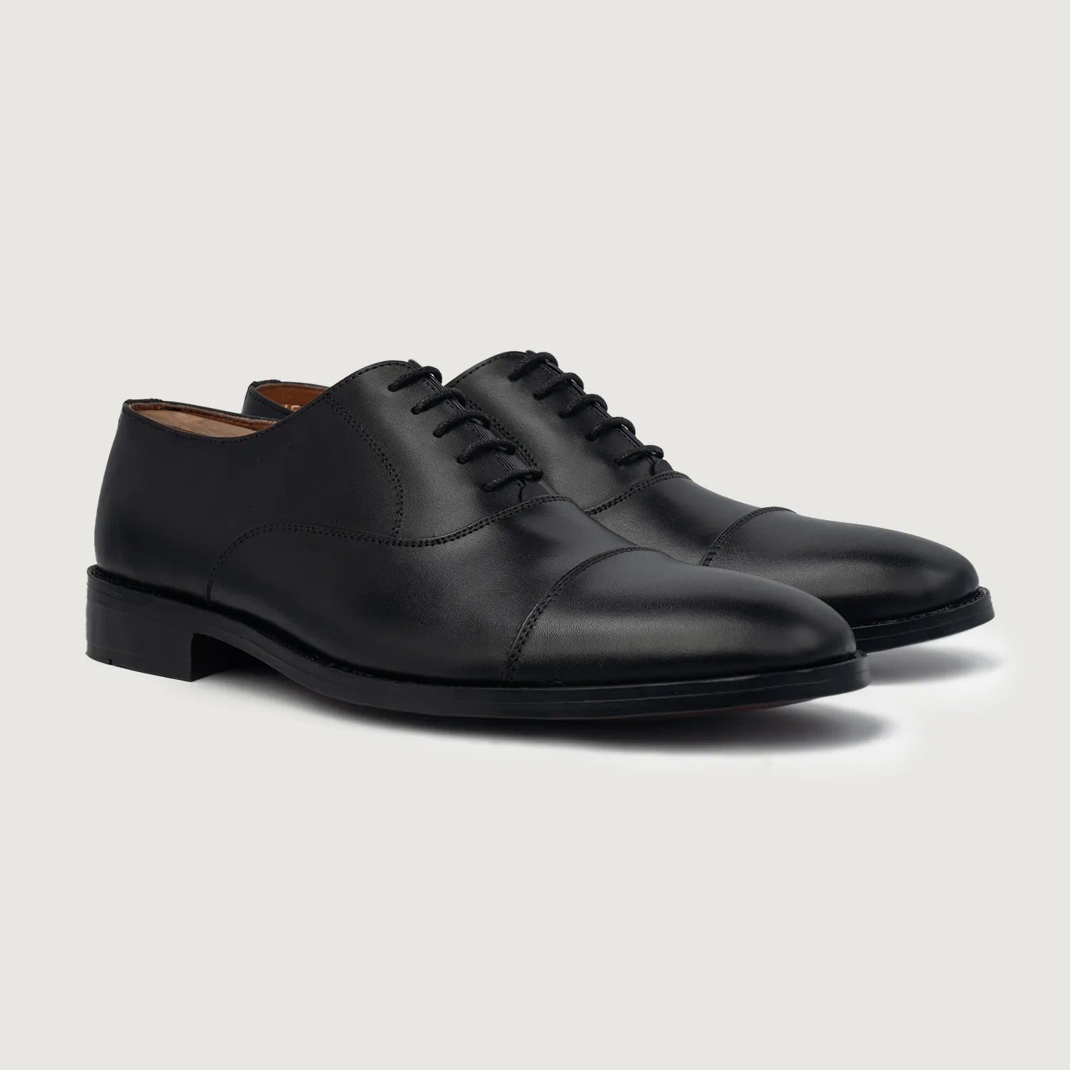 Black leather oxford sales