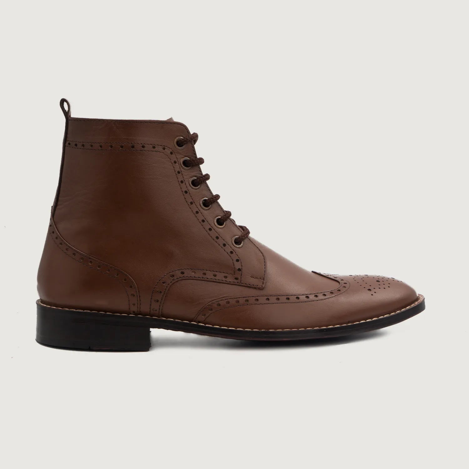 Duster Brogues Derby Brown Leather Boots For Men The Jacket Maker