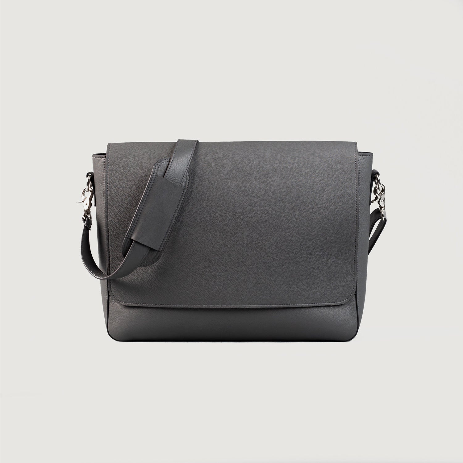 The Carismatico Grey Leather Messenger Bag For Men & Women - The