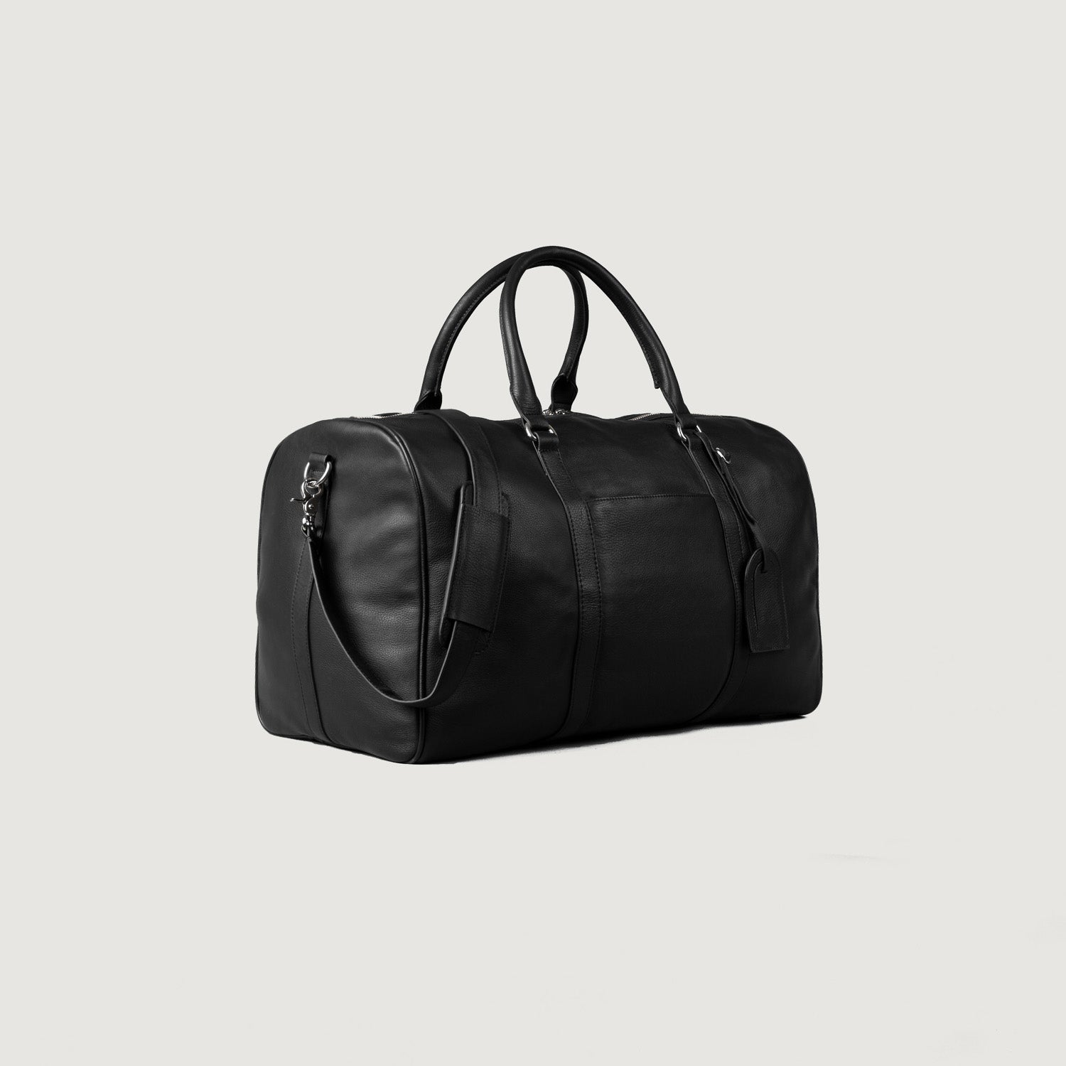 Black leather duffle bag mens cheap