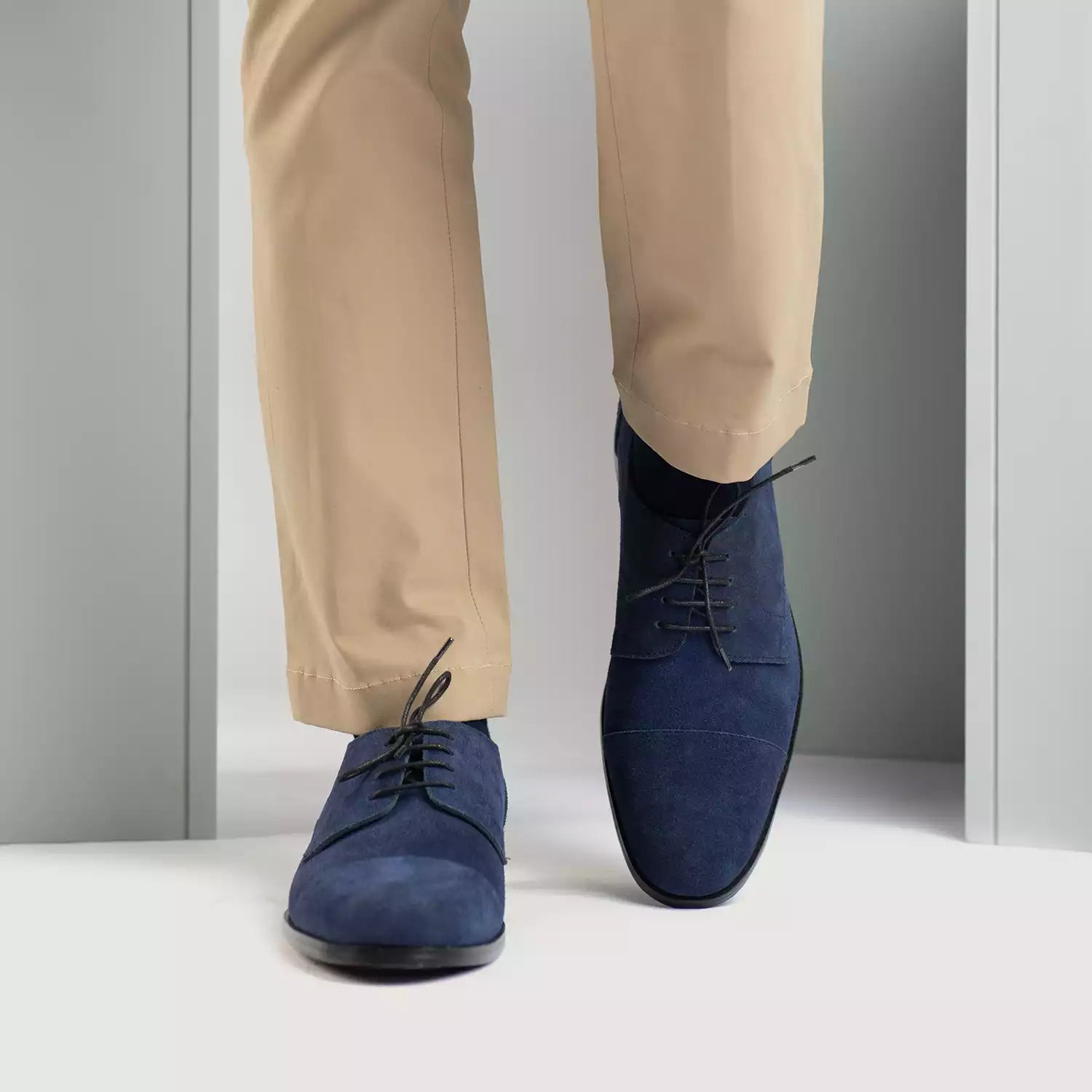 Attorney Derby Midnight Blue Suede Leather Shoes