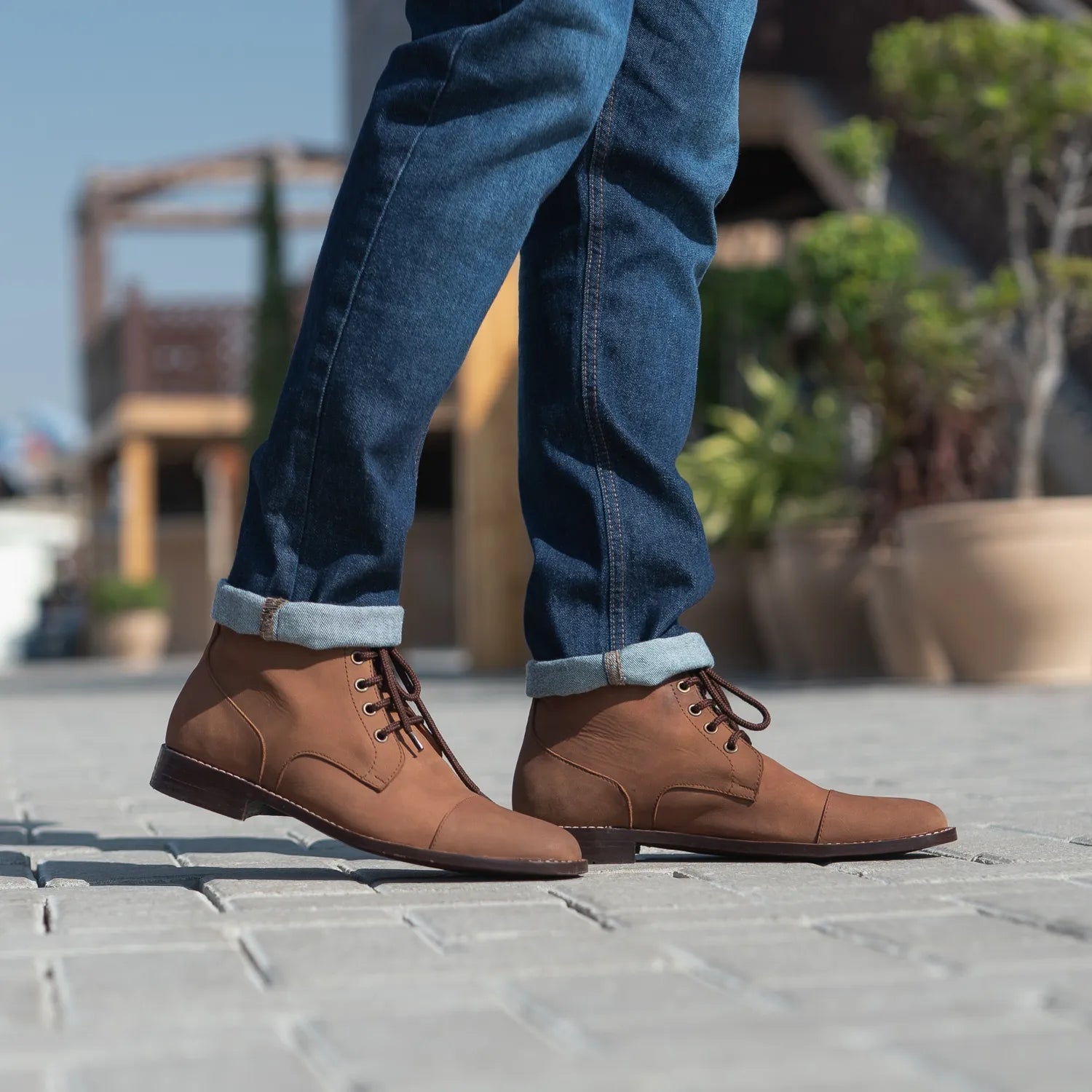 Knight Derby Oil Pull up Brown Leather Boots