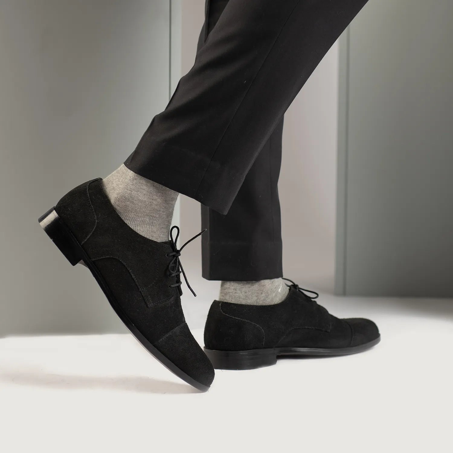 Black suede formal shoes sales