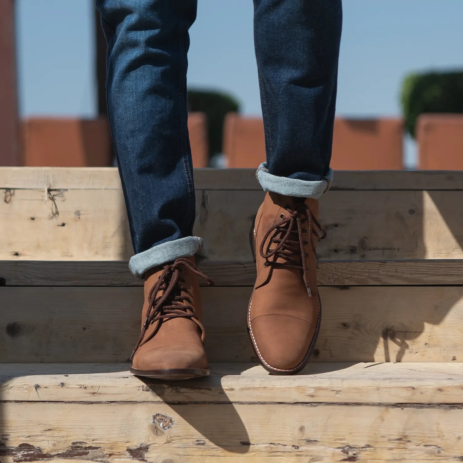Knight Derby Brown Leather Boots For Men The Jacket Maker