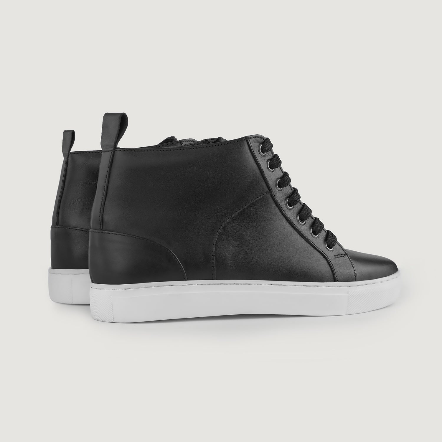 Marty High Top Black Leather Sneakers