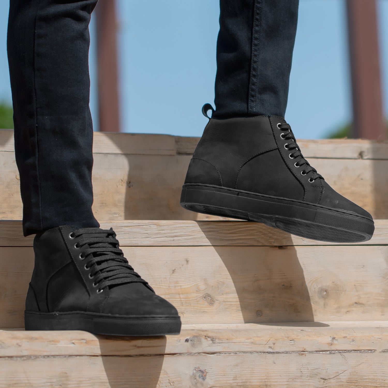 Black high top dress sneakers 2025